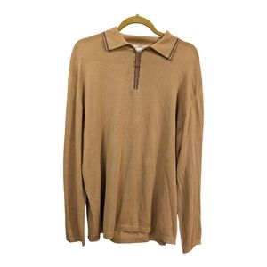 Ermenegildo Zegna Sport Sweater  Cotton Knit Quarter Zip Pullover Men's XL